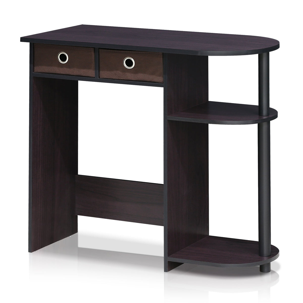Furinno Go Green 32-Inch Computer Desk with 2-Tier Shelf, Dark Mocha