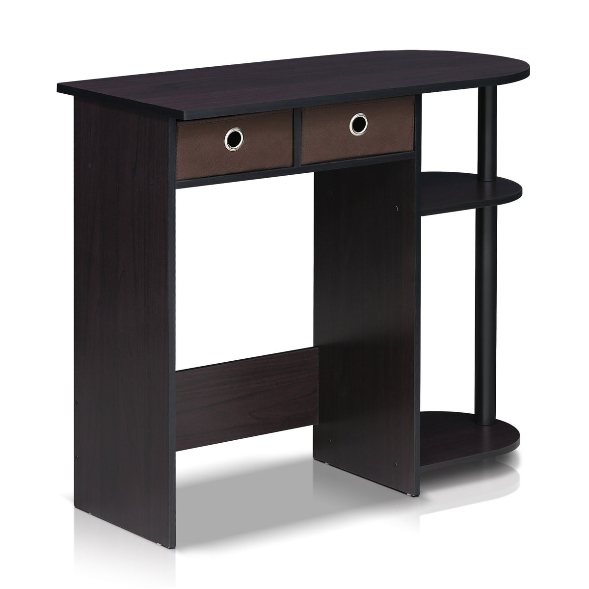 Furinno Go Green 32-Inch Computer Desk with 2-Tier Shelf, Dark Mocha