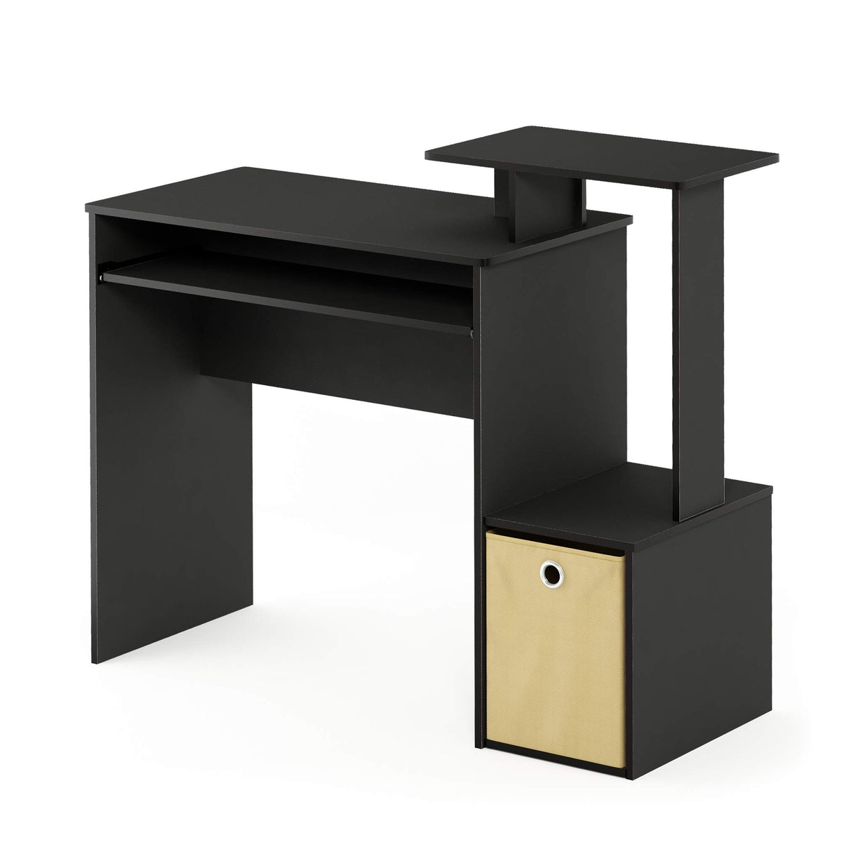 Furinno Econ 40-Inch Wide Computer Desk with Keyboard Tray, Classic Black