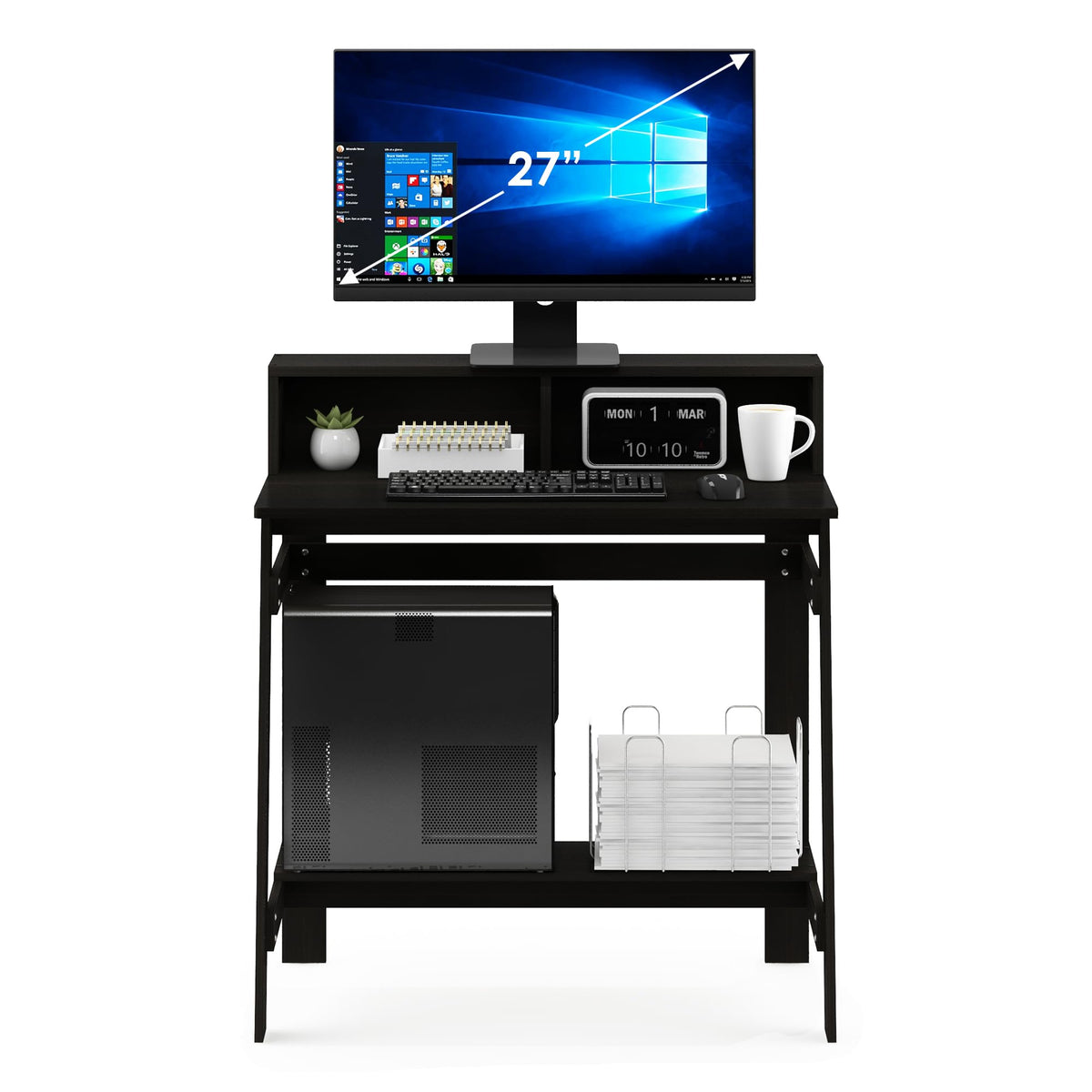 Furinno Simplistic 31-Inch Compact Computer Desk, Black Espresso