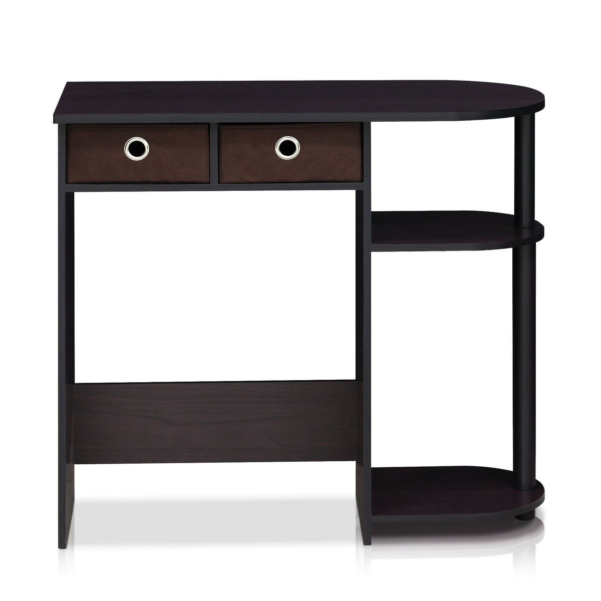Furinno Go Green 32-Inch Computer Desk with 2-Tier Shelf, Dark Mocha