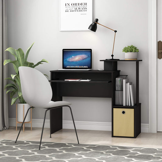 Furinno Econ 40-Inch Wide Computer Desk with Keyboard Tray, Classic Black